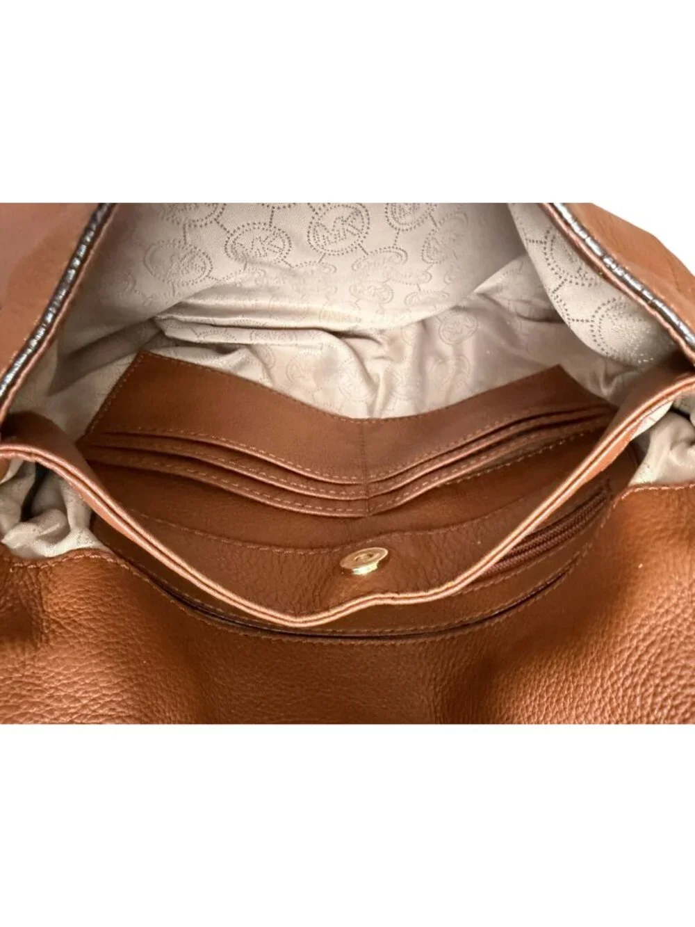 MICHAEL KORS Tan Pebble Leather Crossbody Two Way Bag
